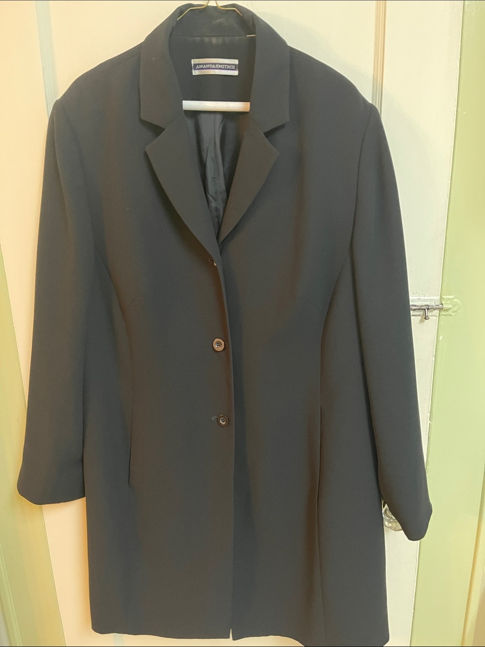 Amanda Smith Black Women's Single-Breasted Trench Coat